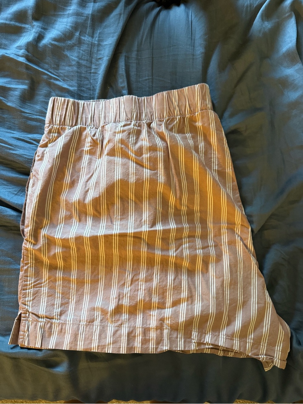 American Eagle Striped Pink-Tan Elastic Waist Casual Boxer Short
